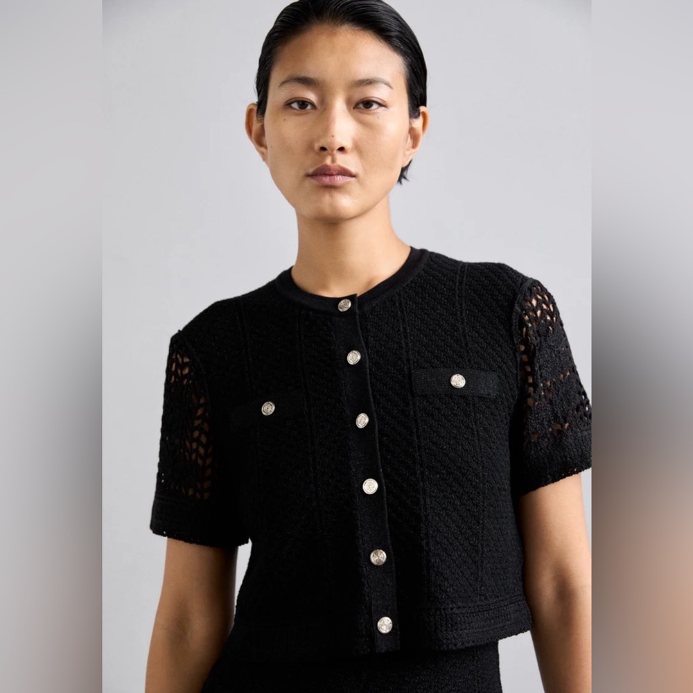 Maje Rochelly Crochet Cardigan